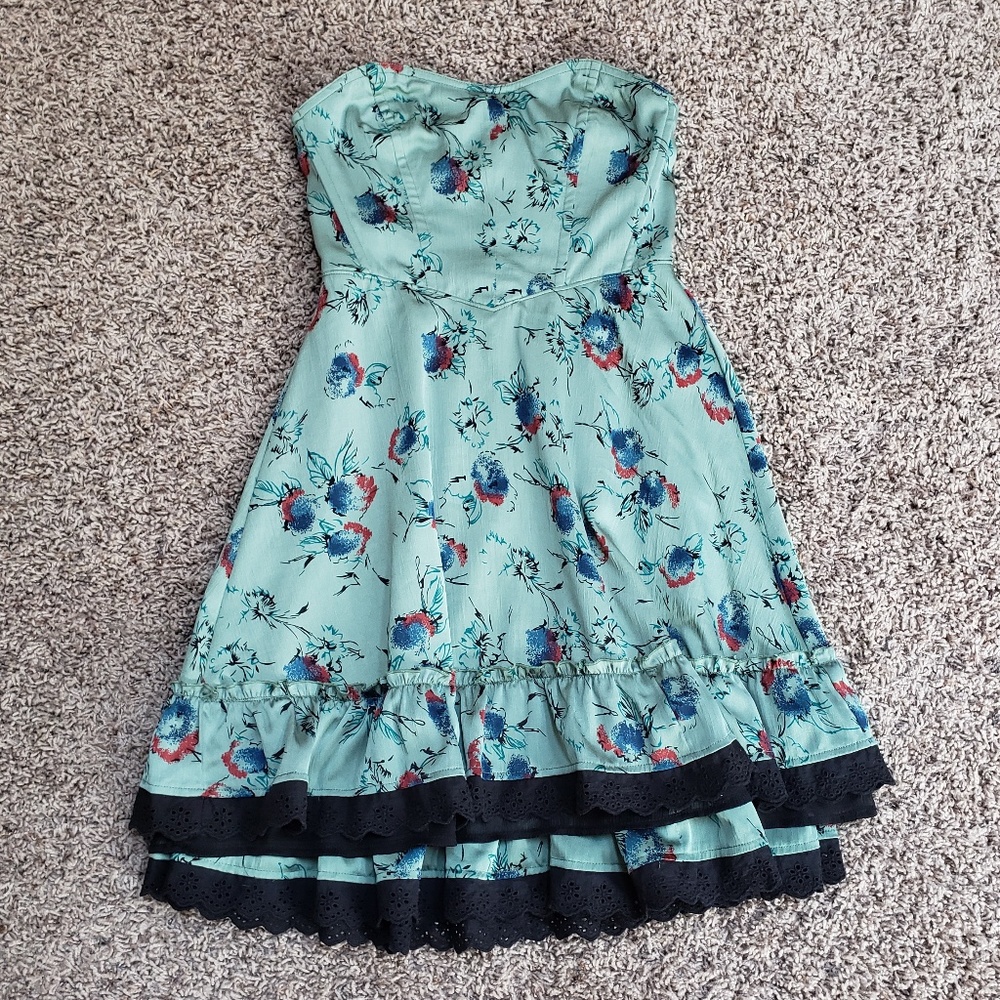 Free People Green Ruffle Dress